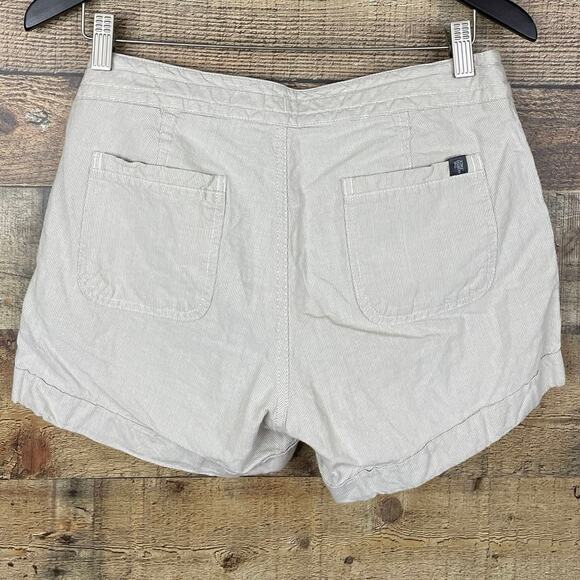 North Face Wander Free Linen Blend Shorts Dune Beige Stripe SZ 6 - Picture 5 of 9